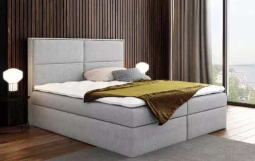 Einzigartig und handgefertigt  Großes Bett 180x200 mit Matratzenauflage - Stoff Hopper Khaki 51 LTX