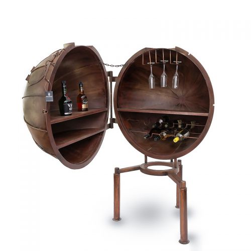 Einzigartig und handgefertigt  Steampunk Weinbar 100x120x159cm (Offen 162x170x159cm)