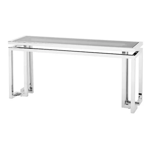 Einzigartig und handgefertigt  Console Table 160x45x75cm with Black Glass