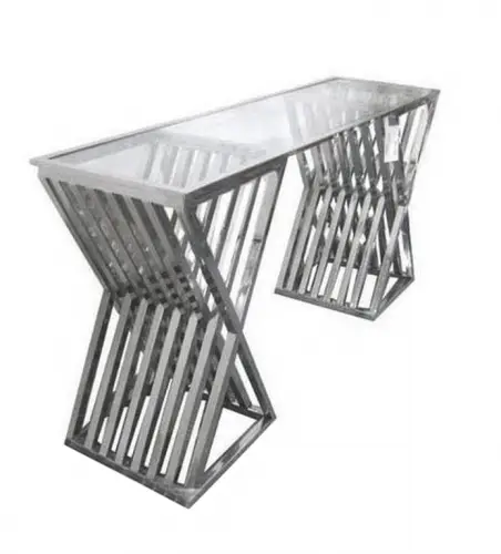 Einzigartig und handgefertigt  Konsolentisch Springfield 150x42x75cm mit Klarglas