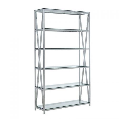 Einzigartig und handgefertigt  Regal 124x40x167cm mit schwarzem Glas