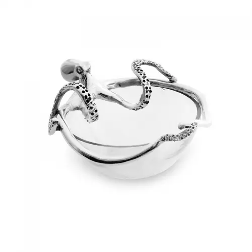 Einzigartig und handgefertigt  Oktopus Glasschale 17x16x11cm