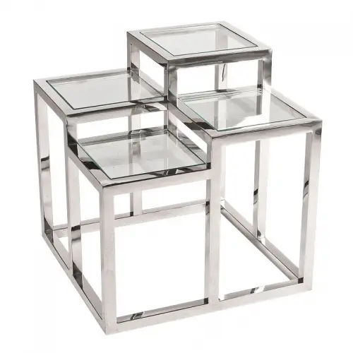 Einzigartig und handgefertigt  Side Table 60x60x62cm With Clear Glass