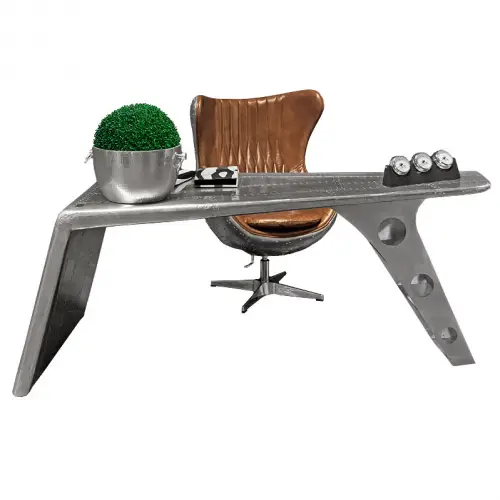 Einzigartig und handgefertigt  Flugzeug-Schreibtisch Kenley 234x80x78cm