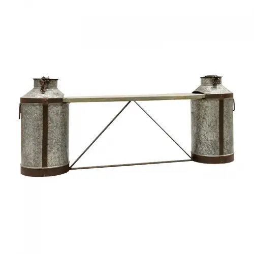 Einzigartig und handgefertigt  Milchkannenbank Scott 170x36x68cm