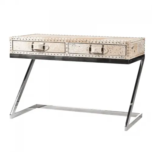 Einzigartig und handgefertigt  Writing Desk Titan 110x50x75cm (Silver Foil)