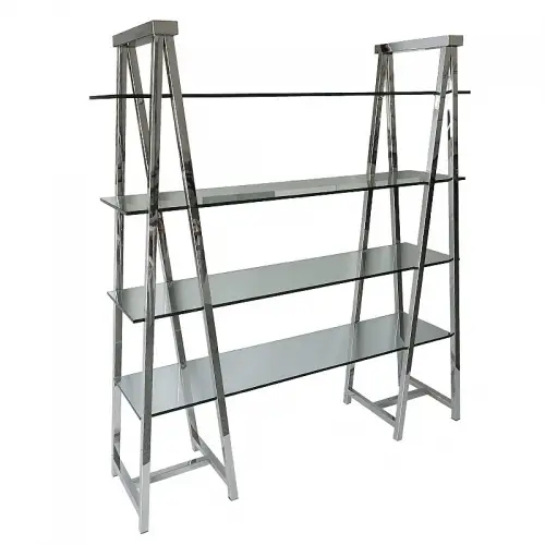 Einzigartig und handgefertigt  Vitrine Vermilion 150x46x174,5cm Silber