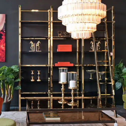 Einzigartig und handgefertigt  Kabinett Marlboro 223x45x245cm Schwarz Glas