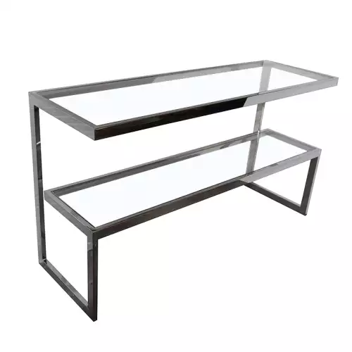 Einzigartig und handgefertigt  Tisch Vance 140x45x78cm Klarglas