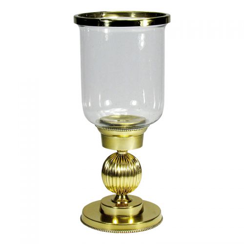 Einzigartig und handgefertigt  Huricane Elora 17x17x38cm Glas gold