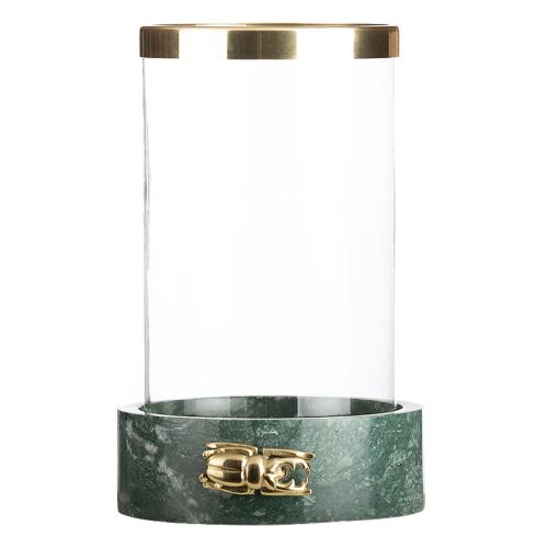 Einzigartig und handgefertigt  Hurricane 21x21x34cm Kleiner Käfer grün marmoriert