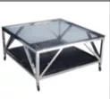 Einzigartig und handgefertigt  Salon Table 100x100x50cm Black Glass