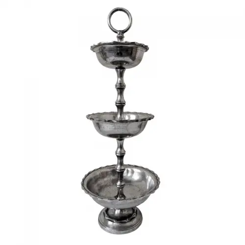 Einzigartig und handgefertigt  Schale 38x38x102cm Rund 3-Etagen