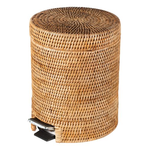 Einzigartig und handgefertigt  Tretmülleimer Jada 23x23x30cm Natur