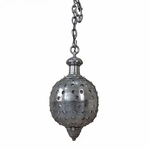 Einzigartig und handgefertigt  Deckenleuchte 35x35x65cm mit Kristall silber vintage