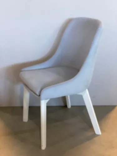 Einzigartig und handgefertigt  Beistellstuhl 52x60x85cm Ivan Baby Blau Beine Weiß 