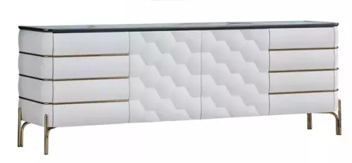 Einzigartig und handgefertigt  Nirvana Sideboard ohne Spiegel weiß und gold