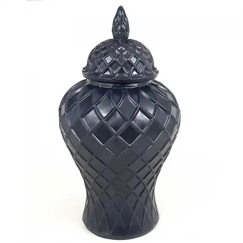 Einzigartig und handgefertigt  Vase Min Rhombus Matt L 28x28x52cm