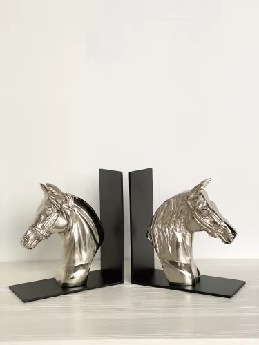 Einzigartig und handgefertigt  Bookend  Horse  Black/Nickel
