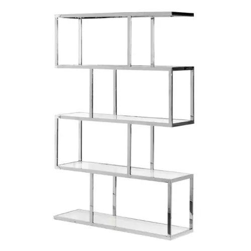 Einzigartig und handgefertigt  Bücherregal Pitsburg 120x25x179cm Gebürstete Antike Bronze / Rauchglas